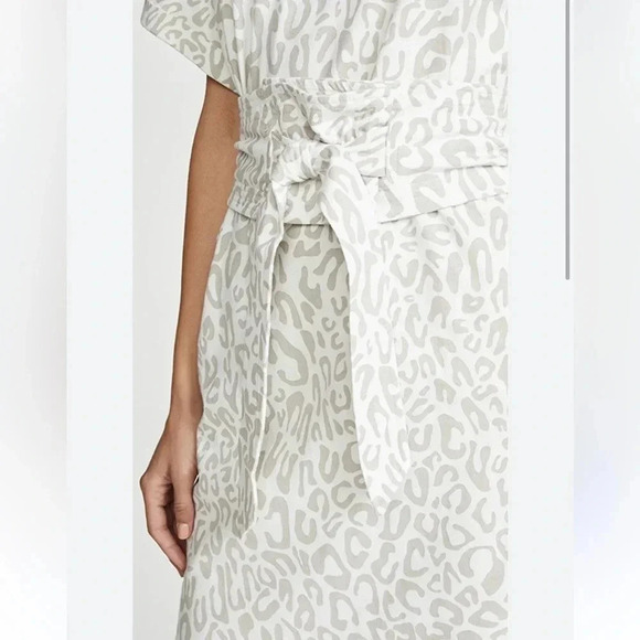 Rebekah Minkoff - ‘Marta’ Leopard Print white dress with waist tie - XSmall - Picture 3 of 7